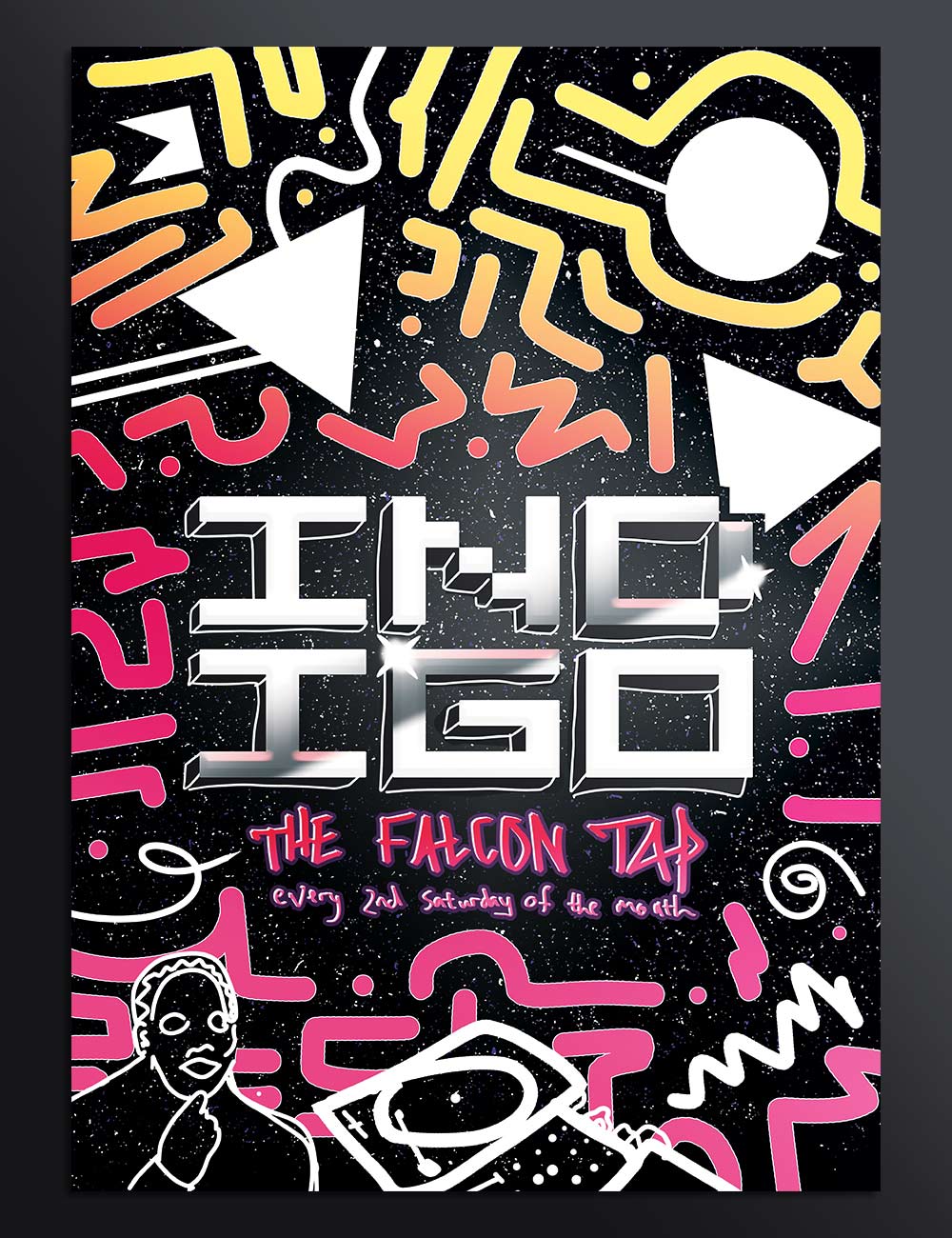 Cosmics squiggles illustration poster